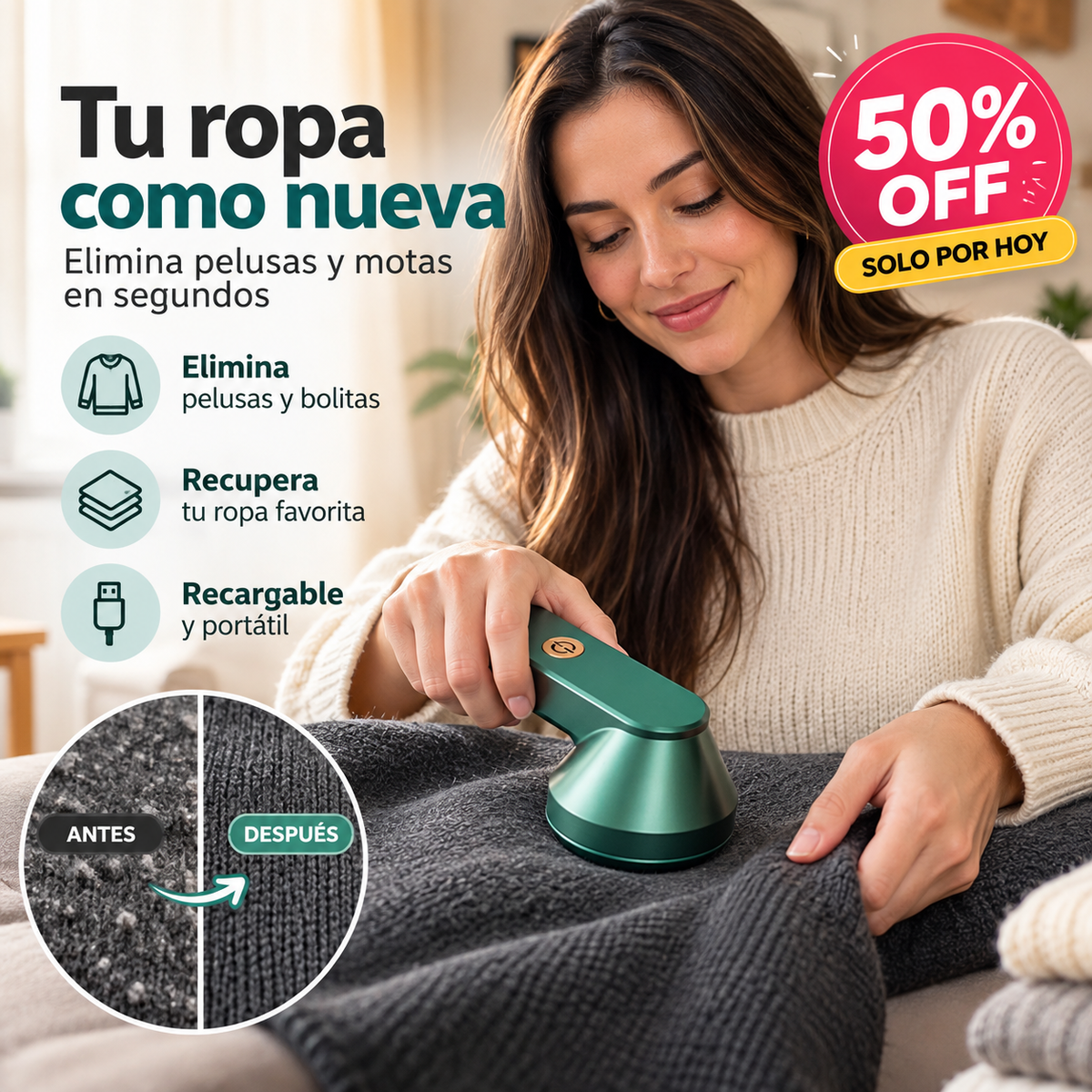 QUITA PELUSAS - RECARGABLE