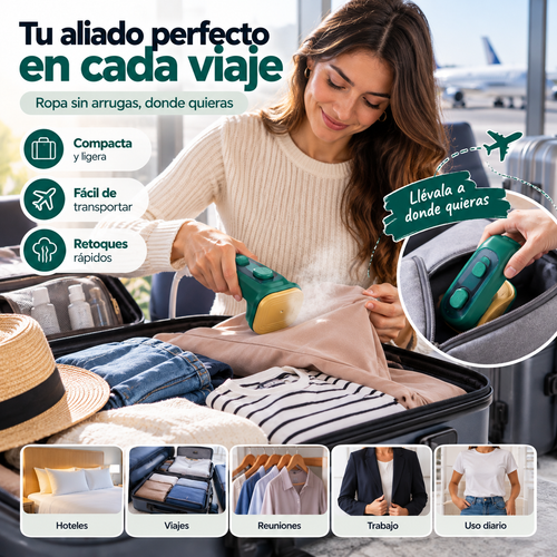 MINI PLANCHA VAPOR PORTATIL - TU ROPA LISTA SIN PERDER TIEMPO