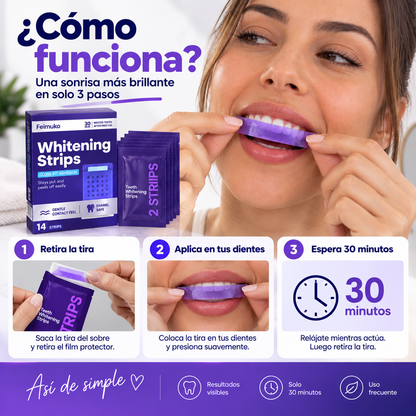 TIRAS BLANQUEADORAS PREMIUM - UNA SONRISA MÁS BRILLANTE EN SOLO 30 MINUTOS