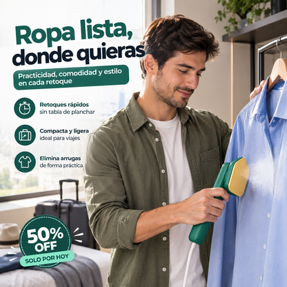MINI PLANCHA VAPOR PORTATIL - TU ROPA LISTA SIN PERDER TIEMPO