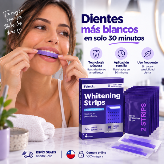 TIRAS BLANQUEADORAS PREMIUM - UNA SONRISA MÁS BRILLANTE EN SOLO 30 MINUTOS